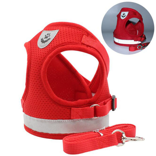 Adjustable Mesh Vest Dog Harness Collar