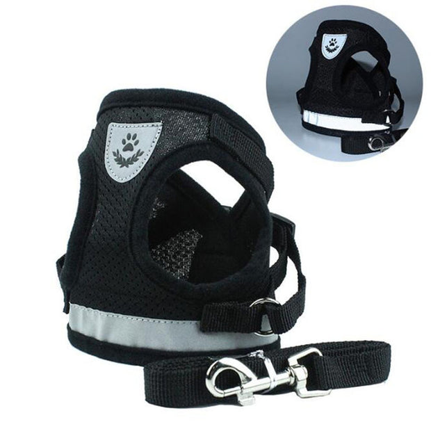 Adjustable Mesh Vest Dog Harness Collar