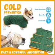 Dog Bathrobe Drying Coat Absorbent Towel