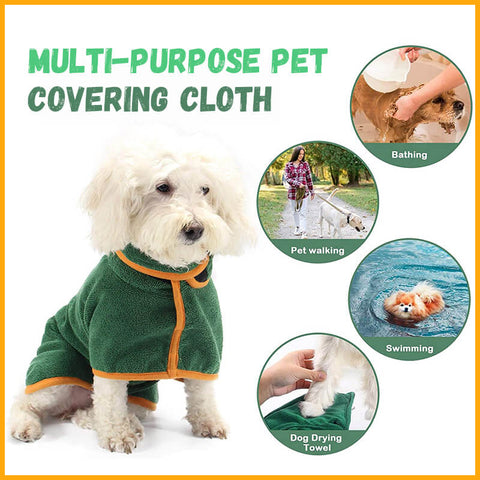 Dog Bathrobe Drying Coat Absorbent Towel